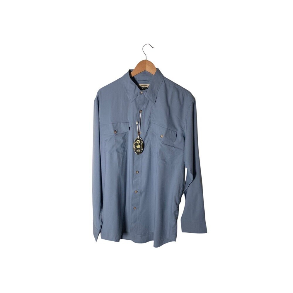 Backpacker Shirt Men's Size Large Blue Breathable BP Performance Yarn